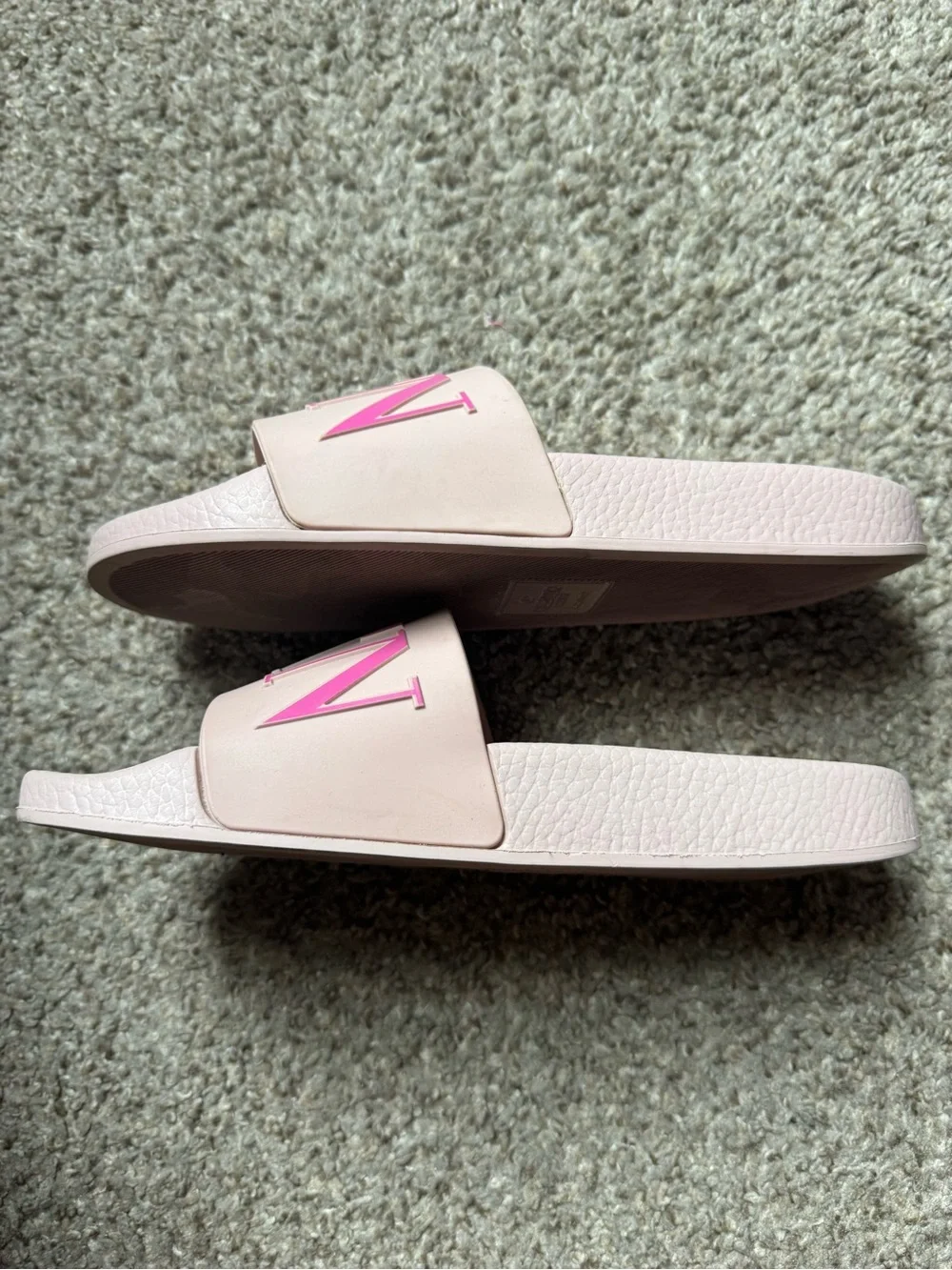 Valentino Pale Pink Slide Sandals with Pink Logo